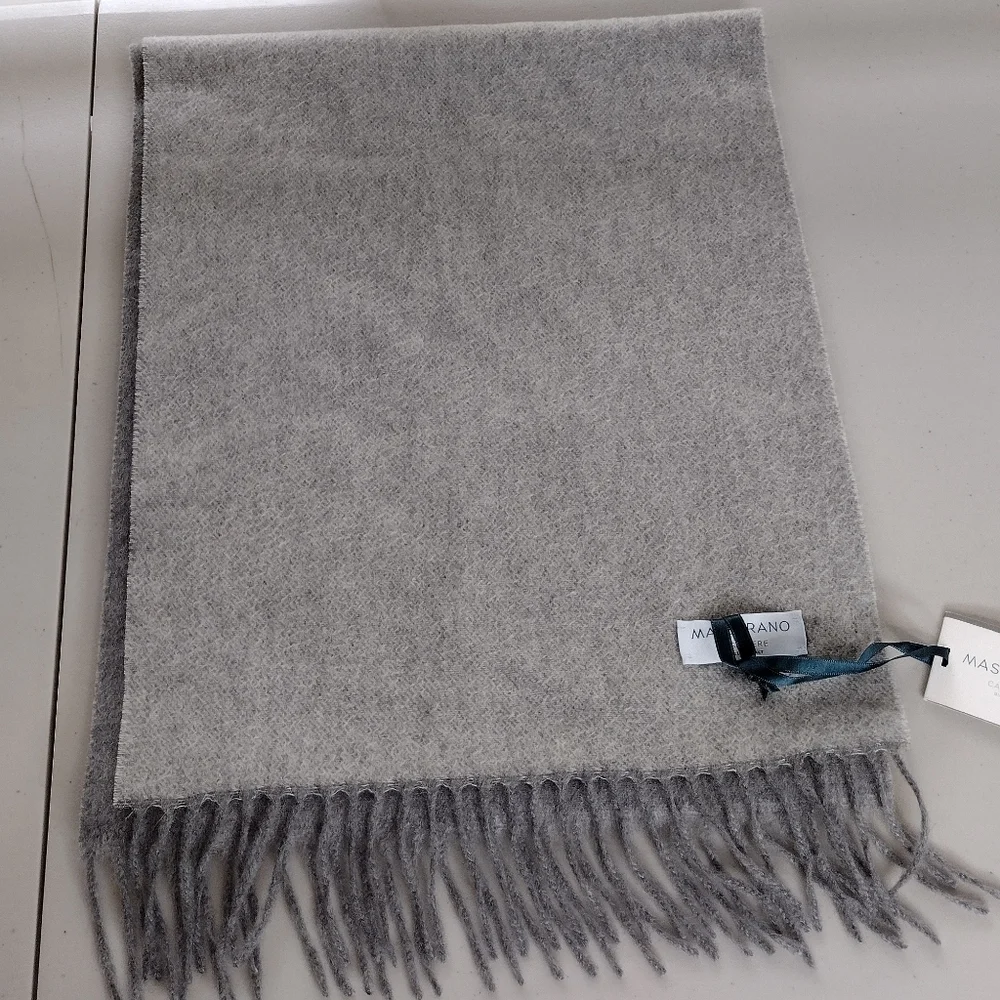NWT Masserano Cashmere Sciarpa Biella Frange Scarf